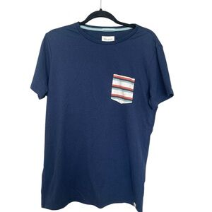 Marine Layer Navy T-Shirt with Striped Pocket